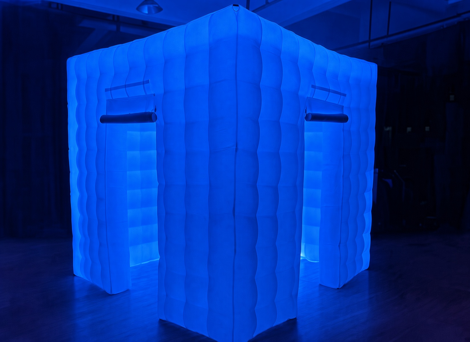 Blue LED photo booth cube